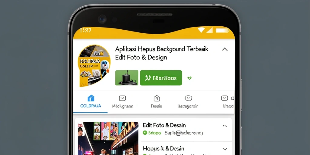 Tampilan antarmuka GOLDRAJA untuk fitur Hapus Background.