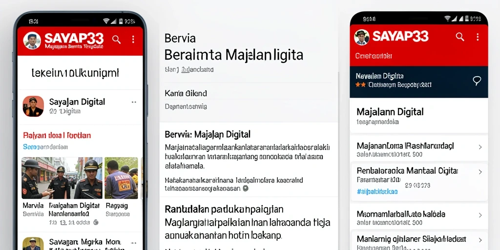 Tampilan antarmuka aplikasi Majalah Digital SAYAP33 yang menarik dan fungsional.