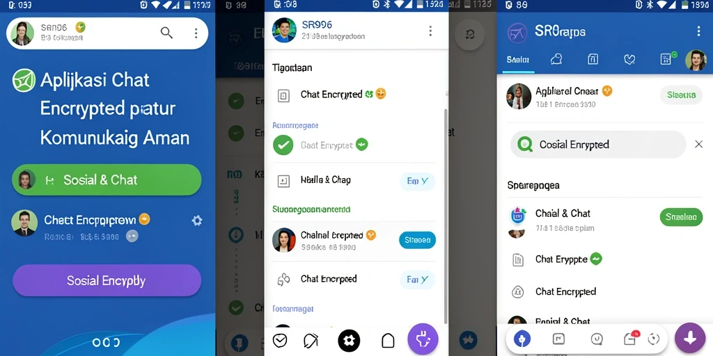 Antarmuka SR996 yang sederhana dan modern untuk chatting aman.
