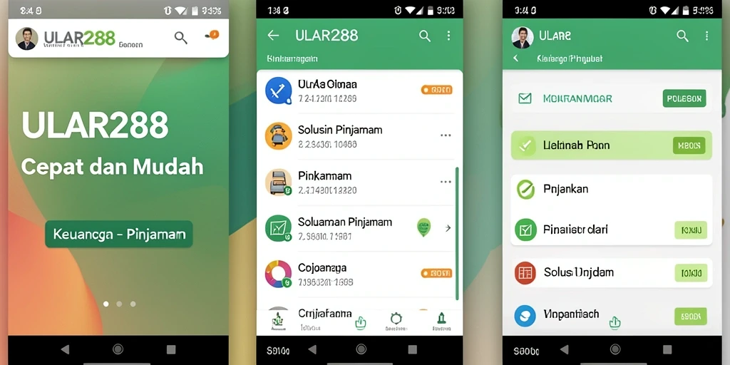 Tampilan antarmuka ULAR288 yang sederhana dan efektif untuk pinjaman.