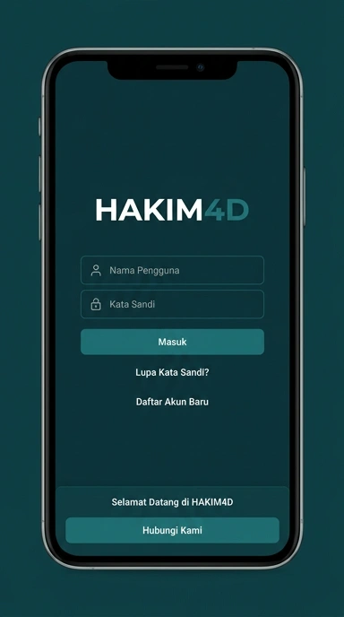Tampilan halaman login hakim4d