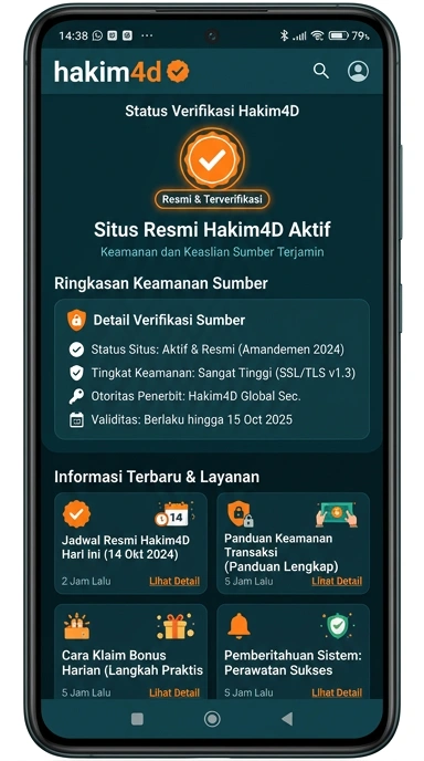 Tampilan kanal resmi hakim4d